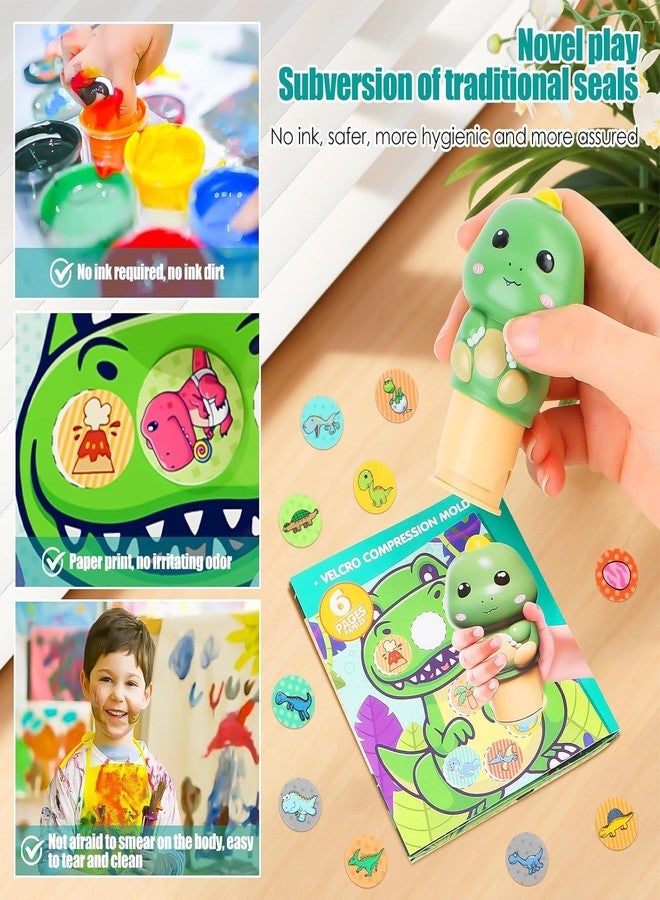 Slipps مجموعة ملصقات سليبس مع أكثر من 100 ملصق للأطفال، كتاب ملصقات للفنون والحرف اليدوية للأطفال الصغار، لعبة سفر إبداعية للأطفال الصغار من عمر 3 إلى 7 سنوات (ديناصور) - Image 3